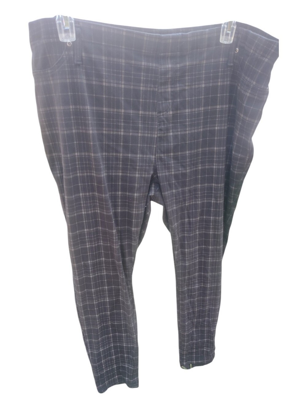 Terra & Sky Plaid Dress Pants — Black/Gray 2xl